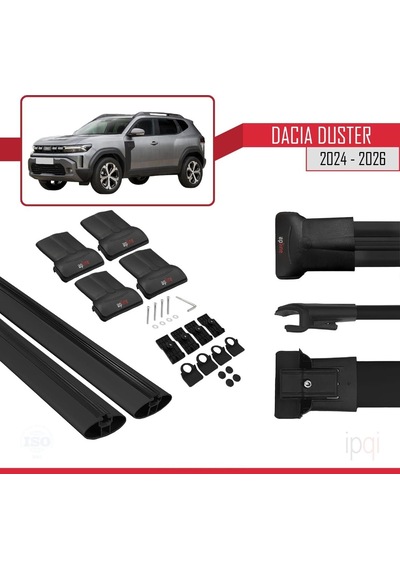 Dacia Duster 3 P1310 2024 Ve Sonrası İle Uyumlu Fly Model Ara Atkı Tavan Barı Siyah 2 Adet Diğer