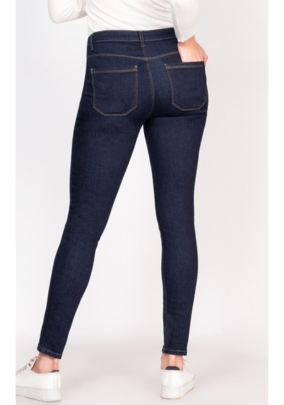 Busa Hamile Beli Lastikli Skinny Kot Pantolon Mavi-mavi
