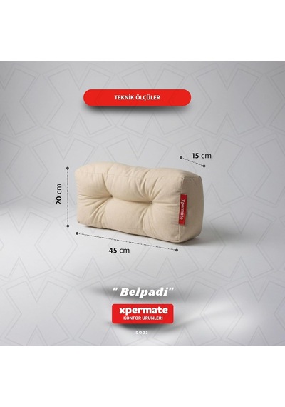 Sırt Ve Bel Destek Yastığı Sandalye Koltuk Destek Minderi Krem Genel