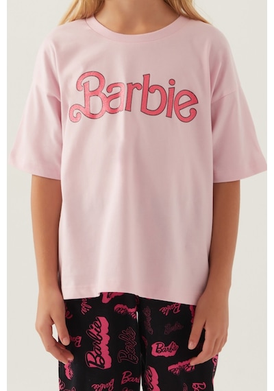 Barbie Cool Toz Pembe Kız Çocuk Pijama Takımı 5274-42805 Toz Pembe