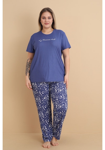 Wordex Mirano 9400 Summer Thrill Kısa Kollu Pegasus Büyük Beden Kadın Pijama Takımı Lacivert Wordex Mirano 9400 Summer Thrill Kısa Kollu Pegasus Büyük Beden Kadın Pijama Takımı Lacivert