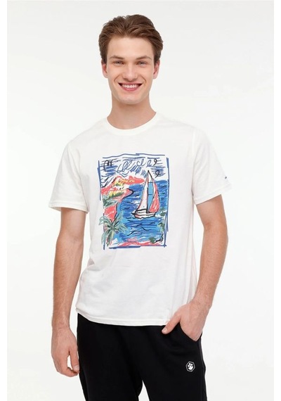 Lumberjack Ml Willy 4fx Erkek Tişört Ekru 11ds1006 001