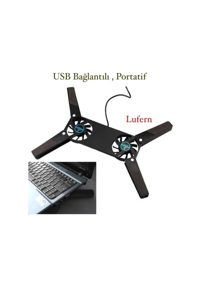 Premium Katlanabilir Laptop Soğutucu Usb Bağlantılı Uzun Ömürlü 2 Fanlı Notebook Portatif