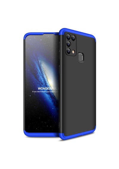 Galaxy M31 Kılıf Zore Ays Kapak Siyah-Mavi