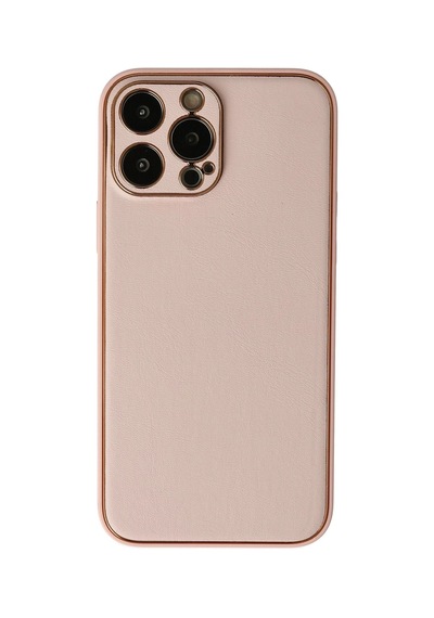 Newface - 497 - iPhone Uyumlu 13 Pro Max Kılıf Coco Deri Silikon Kapak - Csmo-tex - - Pudra