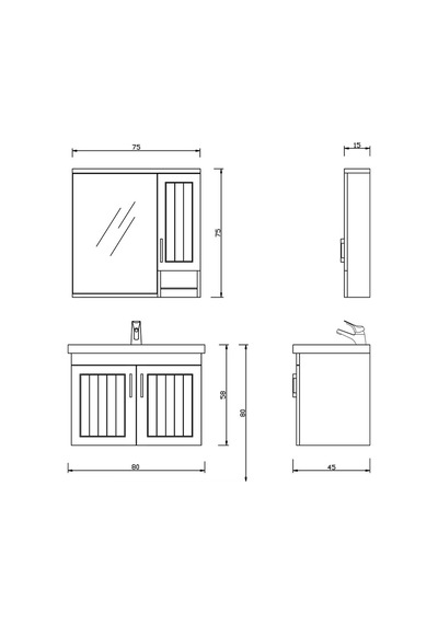 Denko Lotus 80 Cm Mdf Lake Banyo Dolabı Takımı Denko Lotus 80 Cm Mdf Lake Banyo Dolabı Takımı