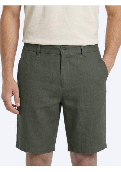 Kip Haki Düz Dokuma Jogging Fit Casual Pamuk Karışımlı Bermuda