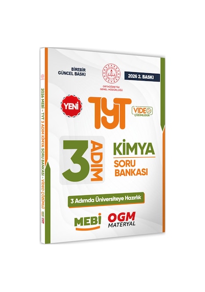 2026 TYT Mebi-ogm 3 Adım Kimya Soru Bankası Renkli A4 Boyut Video Çözümlü Baskı Ücreti