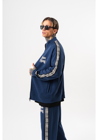 Respire Erkek Splash Şerit Detaylı Dik Yaka Doubleface Zip Oversize Sweatshirt Lacivert Respire Erkek Splash Şerit Detaylı Dik Yaka Doubleface Zip Oversize Sweatshirt Lacivert