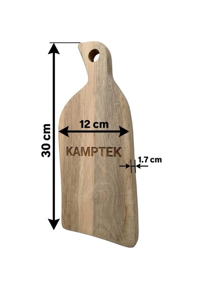 Kamptek Ahşap Doğal Kamp Kesme Tahtası Hafif Taşınabilir Çift Taraflı Sunum Ve Doğrama Tahtası Kahverengi