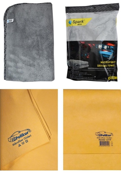 Spark 2316 Peluş Oto Kurulama Bezi Ve Polikur 3219 Mikrofiber Güderi Oto Kurulama Bezi 2'li Set