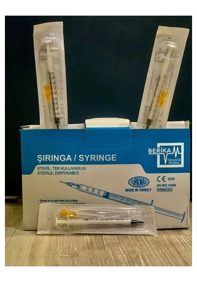 1 Cc Enjektör Iğneli Turuncu Uç 25g 0,50x25mm 100 Adet