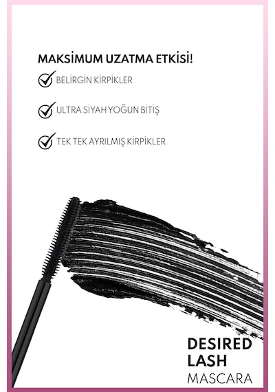 Desired Lash Mascara Uzunluk ve Yoğun Hacim Etkili Maskara - Siyah