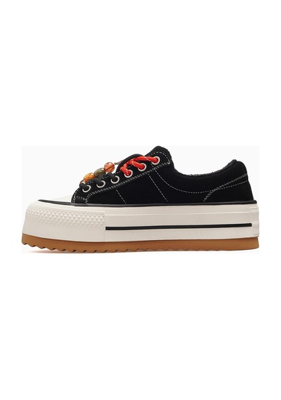 Guja Kadın Bağcık Aksesuarlı Günlük Sneaker Ayakkabı 26k 26k366-1 Siyah