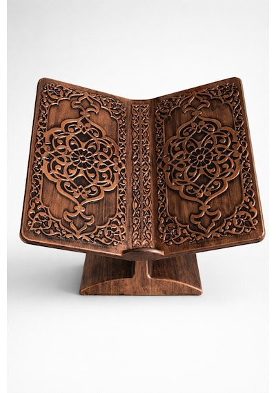 Masaüstü Rahle Klasik Desenli Kur An-ı Kerim Rahle - Bronz