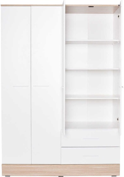 adoremobilya Base 4 Kapılı 2 Çekmeceli Gardırop-Italyan Meşe / Beyaz adoremobilya Base 4 Kapılı 2 Çekmeceli Gardırop-Italyan Meşe / Beyaz