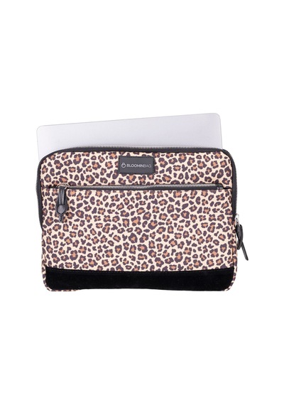 Bloominbag Earthy Leopard 14 İnç Laptop / Macbook Uyumlu Kılıf Kahverengi - Sarı