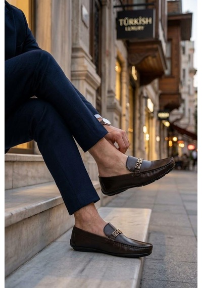 Pierre Cardin 90237 Rahat Esnek Hakiki Deri Erkek Loafer Ayakkabı Kahve