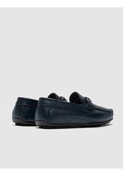 Hakiki Deri Lacivert Erkek Loafer - 40