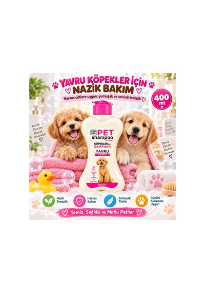 Köpek Şampuan Seti 3x400 Ml Yavru, Normal Ve Uzun Tüylü Köpekler İçin Premium Bakım Paketi