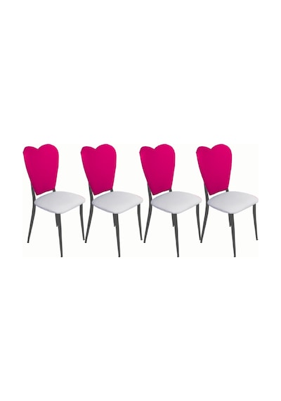 Aşk-ı Derun Sandalye 4adet - Pembe Beyaz Çok Renkli