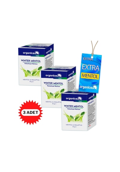 Organicsun Winter Mentol Buharlaşan Merhem Viks Vikis Mentol Ve Okaliptus 40 Gr X 3 Adet