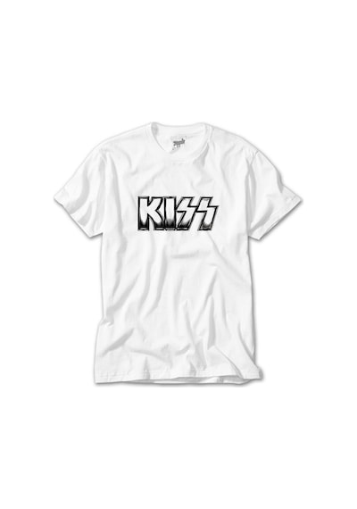 Kiss Metalic Logo Beyaz Tişört Beyaz