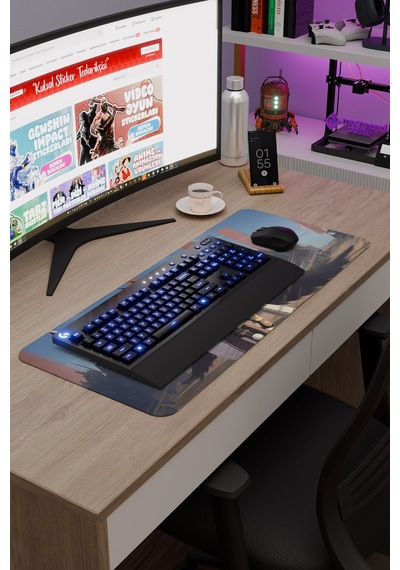 Kujou Sara Genshin Impact Anime Oyuncu V2 - 70x30 Xl Gaming Mouse Pad Fare Altlığı
