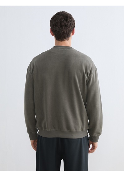 Lcw Vision Haki Bisiklet Yaka Erkek Sweatshirt