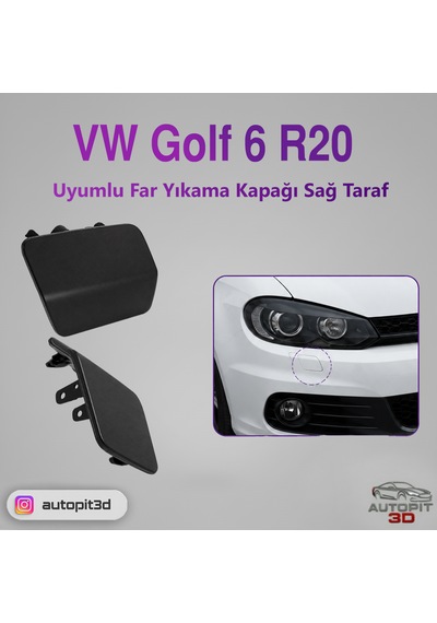 Volkswagen Golf 6 R / R20 2009-2013 Uyumlu Ön Tampon Far Yıkama Kapağı Sağ Taraf