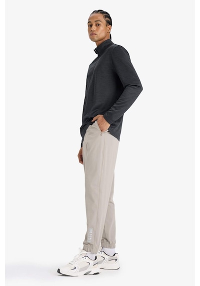 Defacto Defactofit Slim Fit Dar Kesim Fermuar Cepli Dokuma Sporcu Jogger F1288ax25augr317 Gri