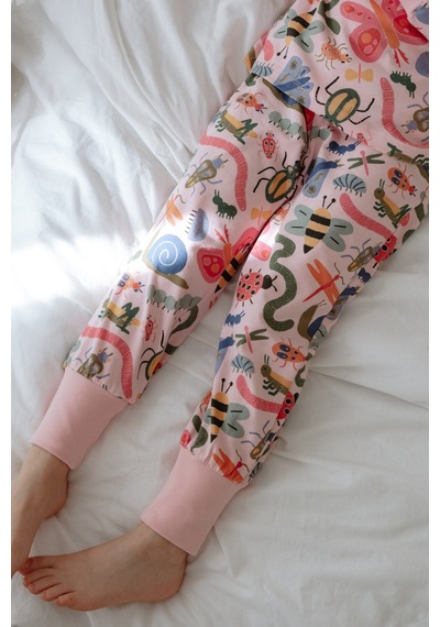 Oh La La Koala Renkli Böcek Desenli Pijama Alt Pembe