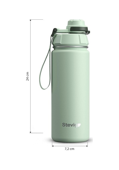 1 Hand Leak-proof Sızdırmaz Çelik Termos 500 Ml Smoke Green St-221 Çok Renkli
