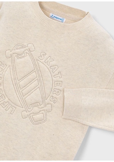 Mayoral Erkek Çocuk Baskılı Sweatshirt Bej 4304