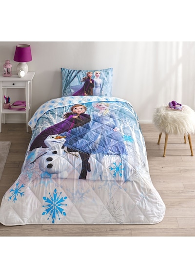 Taç Lisanslı Disney Frozen Winter Tek Kişilik Pamuk Yorgan Seti 000000001000049929 Çok Renkli