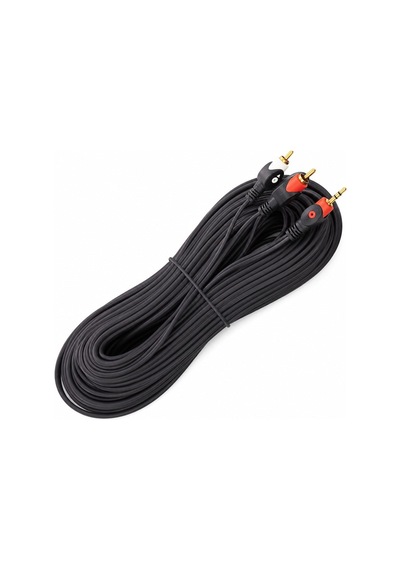 Powermaster Pm-1841 Siyah 2 Rca Erkek + 3.5 Mm Stereo Erkek Gold Uç 10 Metre Ses Kablosu