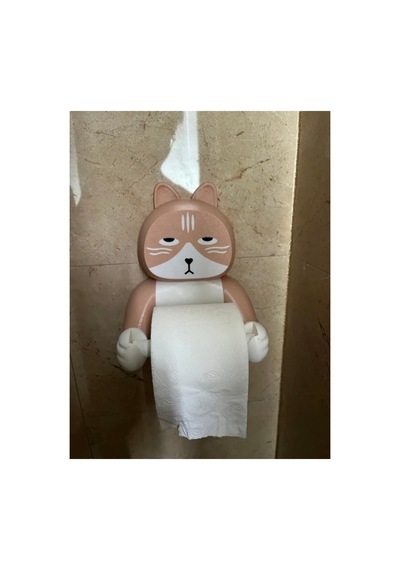 Kedi Tasarımlı Tuvalet Kağıdı Tutucu