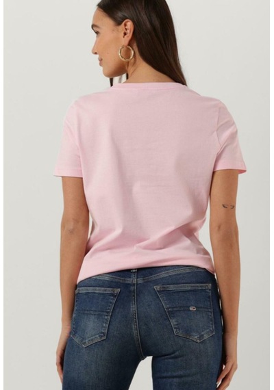 Tommy Hilfiger Tommyhilfiger Yazı Logo Nakışlı Pamuklu Kadın T-shirt Pembe