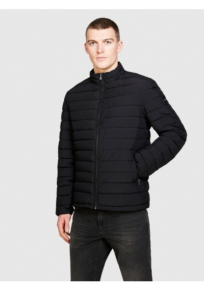 Sisley Kolu Logo Etiketli Fermuarlı Cepli Hafif Ceket Erkek Siyah Mont - 324p24uwsn02r
