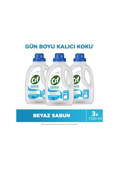 Cif Zemin Temizleyici Beyaz Sabun 1500 Ml X3 3'lü Set