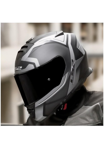 Ls2 Storm 2 Faster Full Face Motosiklet Kaskı Şeffaf + Siyah Vizörlü Mat Titanyum