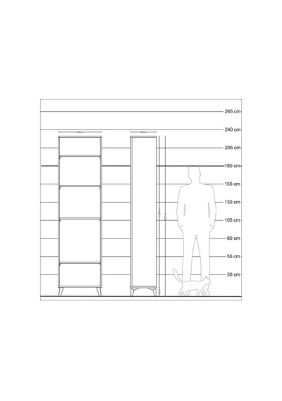 Arges Dolap 4 Raflı 60x30x221 Çam-aytaşı Atlas Çam