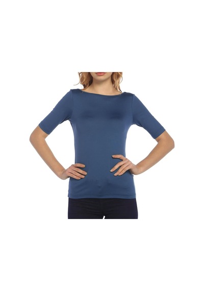 Bulalgiy Kadın Royal Basic Tişört - Bga016815 Royal