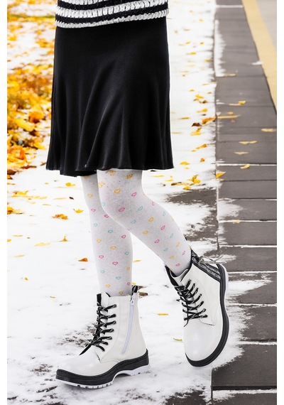 Kiko Kids Termo Taban Kız Çocuk Bot 622 Çatlak Beyaz