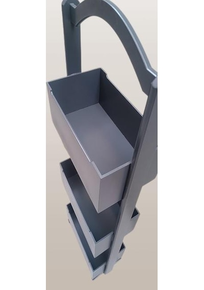 Hobi Adn 90383 Raf Terek 3'lü Geniş İç Hacim Cnc Kesim Ahşap Mdf Antrasit Elyapım
