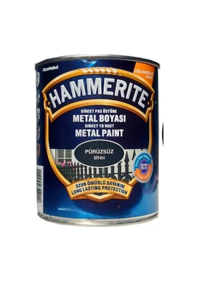 Marshall Hammerite Metal Boyası 0,75 Lt Pürüzsüz Siyah