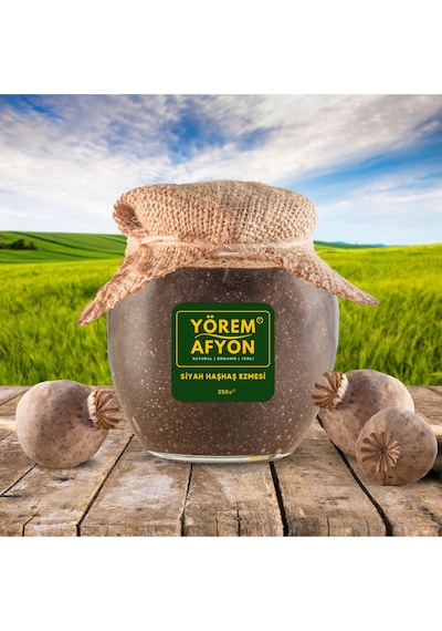 Yörem Afyon Meşhur Afyonkarahisar Taş Değirmende Öğütülmüş Cam Siyah Haşhaş Ezmesi 350gr.