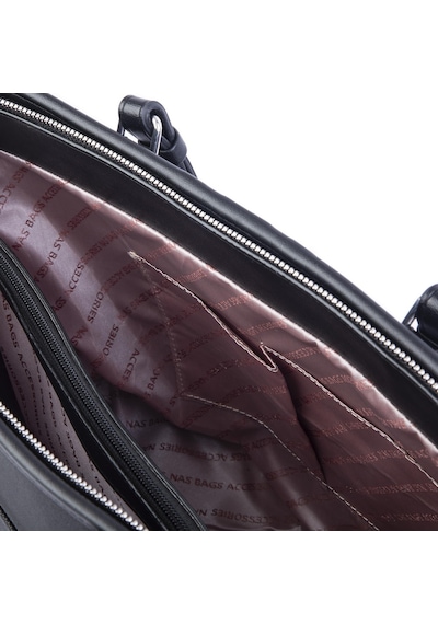 Nas Bag Kadın Omuz Çantası Spor Şık Ayarlanabilir Omuz Askılı Siyah 33x27x12 Cm siyah Siyah
