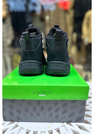 Pepino Unisex Çocuk Günlük Mevsimlik Bilek Bot Ayakkabı - Özel Bağcık Sistemi - Siyah