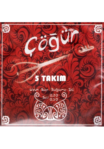 5 Takım Çöğür Uzun Sap Saz Bağlama Teli 5 Mızrap